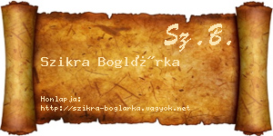 Szikra Boglárka névjegykártya